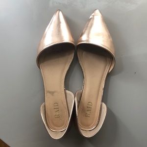 ASOS rose gold pointed toe flats